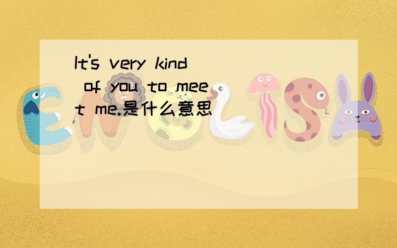 It's very kind of you to meet me.是什么意思