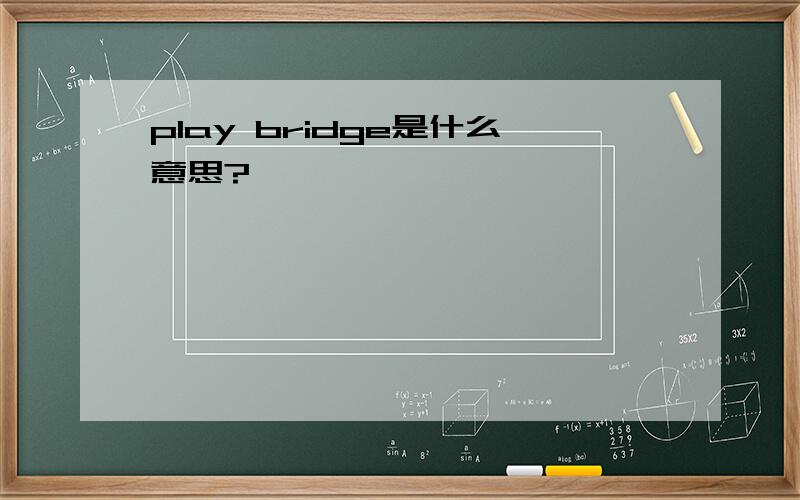play bridge是什么意思?