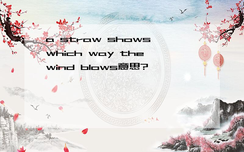 a straw shows which way the wind blows意思?