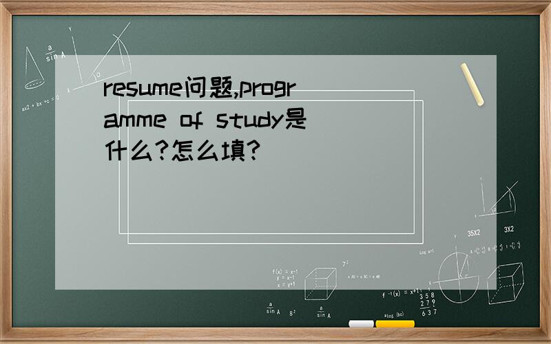 resume问题,programme of study是什么?怎么填?