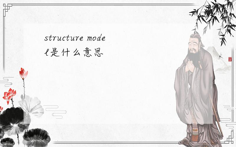structure model是什么意思