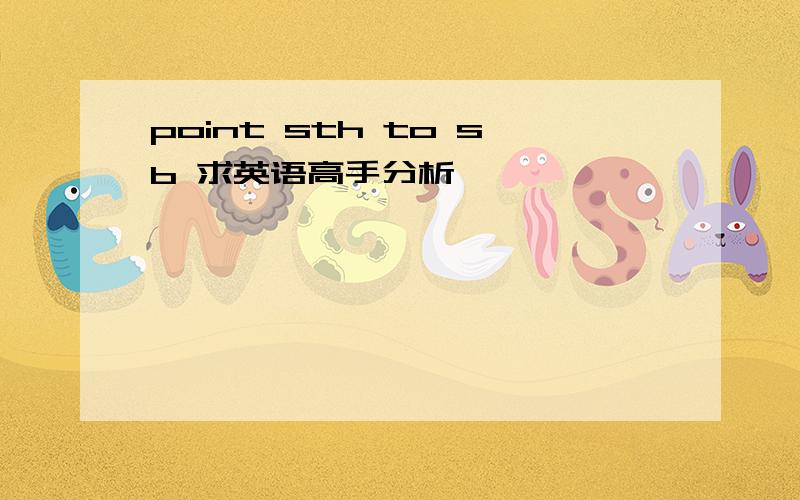 point sth to sb 求英语高手分析