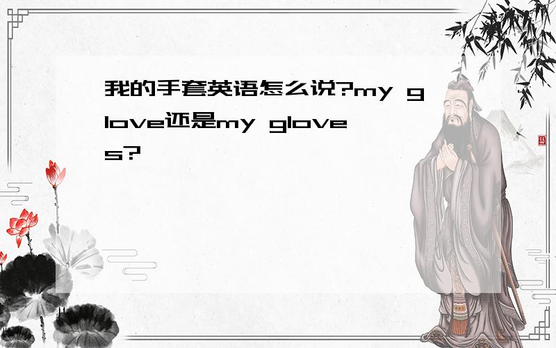 我的手套英语怎么说?my glove还是my gloves?