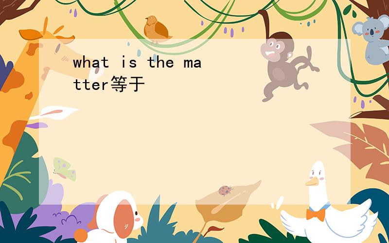 what is the matter等于