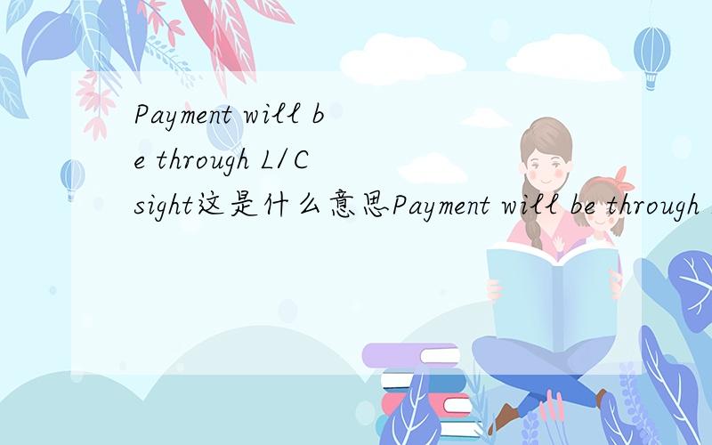 Payment will be through L/C sight这是什么意思Payment will be through L/C sight什么意思?