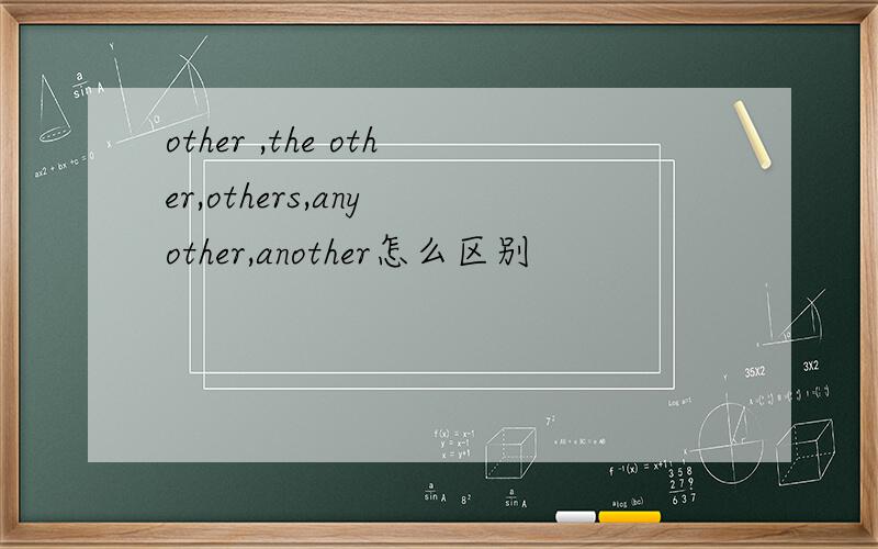 other ,the other,others,any other,another怎么区别
