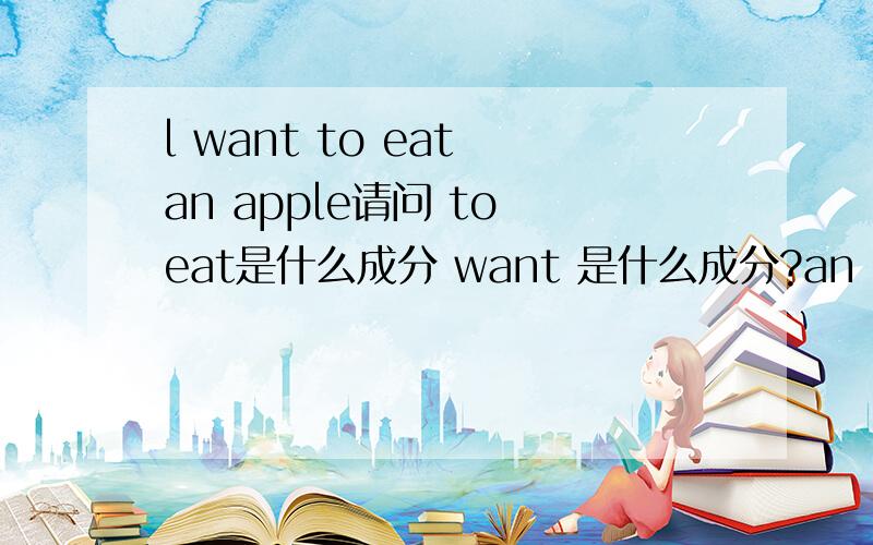 l want to eat an apple请问 to eat是什么成分 want 是什么成分?an apple