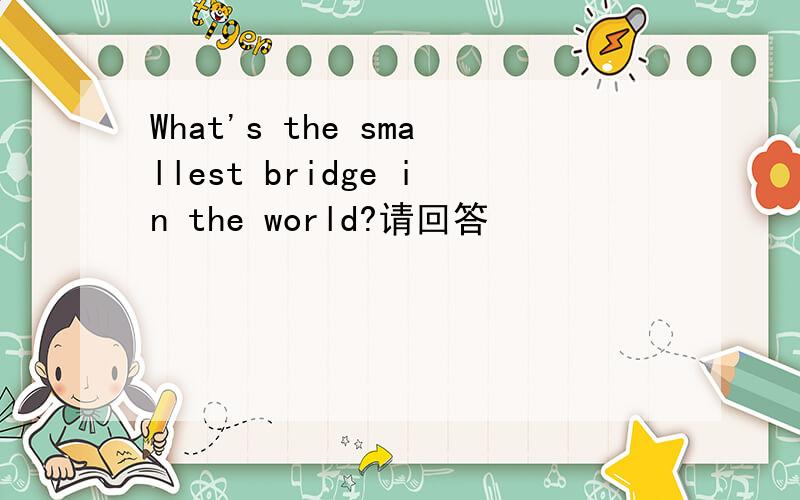 What's the smallest bridge in the world?请回答
