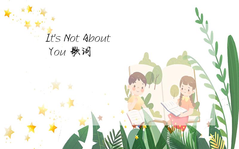 It's Not About You 歌词