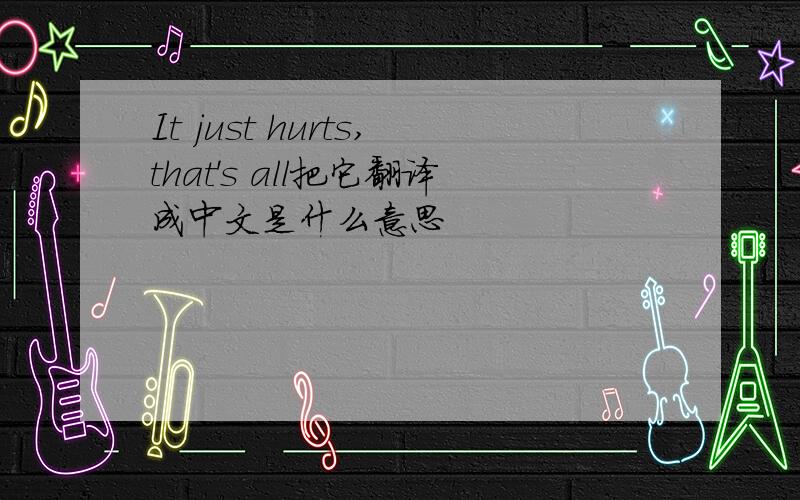 It just hurts,that's all把它翻译成中文是什么意思